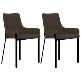 Sillas de comedor 2 unidades tela marrón de vidaXL, Sillas de comedor - Ref: Foro24-282592, Precio: 94,99 €, Descuento: %