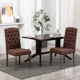 Dining chairs 2 pcs brown linen effect fabric by vidaXL, dining chairs - Ref: Foro24-287947, Price: 254,99 €, Discount: %