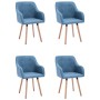 Sillas de comedor 4 unidades de tela azul de vidaXL, Sillas de comedor - Ref: Foro24-3056708, Precio: 361,99 €, Descuento: %