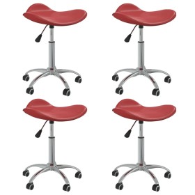 Swivel Dining Chairs 4 Pcs Red Red Synthetic Leather by vidaXL, dining chairs - Ref: Foro24-3088541, Price: 117,90 €, Discoun...