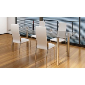 Sillas de comedor 4 unidades cuero sintético blanco de vidaXL, Sillas de comedor - Ref: Foro24-60572, Precio: 201,85 €, Descu...