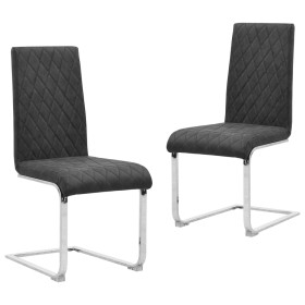 Cantilever dining chairs 2 units black synthetic leather by vidaXL, dining chairs - Ref: Foro24-282907, Price: 165,79 €, Disc...