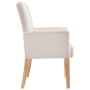 Silla de comedor con reposabrazos de tela beige de vidaXL, Sillas de comedor - Ref: Foro24-287941, Precio: 144,56 €, Descuent...