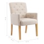 Dining chair with beige fabric armrests by vidaXL, dining chairs - Ref: Foro24-287941, Price: 159,37 €, Discount: %