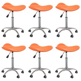 Swivel dining chairs 6 units orange synthetic leather by vidaXL, dining chairs - Ref: Foro24-3088552, Price: 183,99 €, Discou...