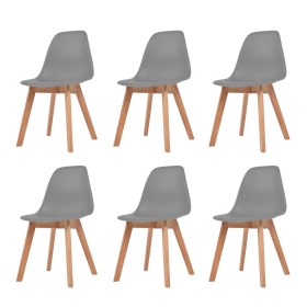 Sillas de comedor 6 unidades plástico gris de vidaXL, Sillas de comedor - Ref: Foro24-244776, Precio: 235,55 €, Descuento: %