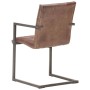 Cantilever dining chairs 2 units real worn brown leather by vidaXL, dining chairs - Ref: Foro24-321849, Price: 289,75 €, Disc...