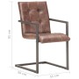 Cantilever dining chairs 2 units real worn brown leather by vidaXL, dining chairs - Ref: Foro24-321849, Price: 289,75 €, Disc...