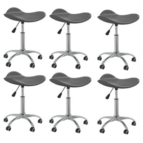 Swivel dining chairs 6 units gray synthetic leather by vidaXL, dining chairs - Ref: Foro24-3088550, Price: 174,99 €, Discount: %