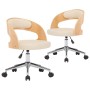 Swivel dining chairs 2 pcs curved wood cream leather by vidaXL, dining chairs - Ref: Foro24-3054914, Price: 261,99 €, Discoun...