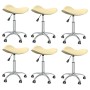 Swivel dining chairs 6 units synthetic cream leather by vidaXL, dining chairs - Ref: Foro24-3088549, Price: 175,83 €, Discoun...