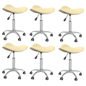 Swivel dining chairs 6 units synthetic cream leather by vidaXL, dining chairs - Ref: Foro24-3088549, Price: 175,83 €, Discoun...