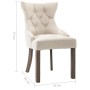 Dining chairs, 2 units, beige fabric by vidaXL, dining chairs - Ref: Foro24-287945, Price: 312,02 €, Discount: %