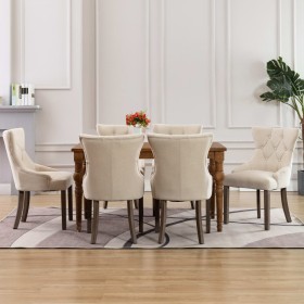 Dining chairs, 6 units, beige fabric. by vidaXL, dining chairs - Ref: Foro24-3058307, Price: 999,10 €, Discount: %