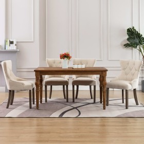 Sillas de comedor 4 unidades tela beige de vidaXL, Sillas de comedor - Ref: Foro24-3058303, Precio: 619,99 €, Descuento: %