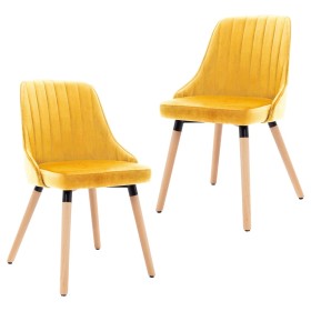 Dining chairs 2 units yellow velvet by vidaXL, dining chairs - Ref: Foro24-323059, Price: 172,99 €, Discount: %