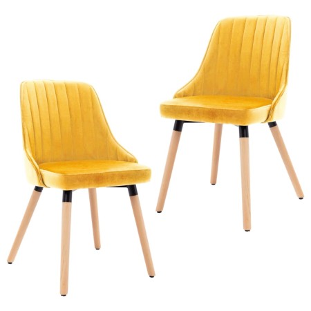 Dining chairs 2 units yellow velvet by vidaXL, dining chairs - Ref: Foro24-323059, Price: 172,06 €, Discount: %