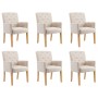 Sillas de comedor con reposabrazos 6 unidades de tela beige de vidaXL, Sillas de comedor - Ref: Foro24-3058299, Precio: 981,1...