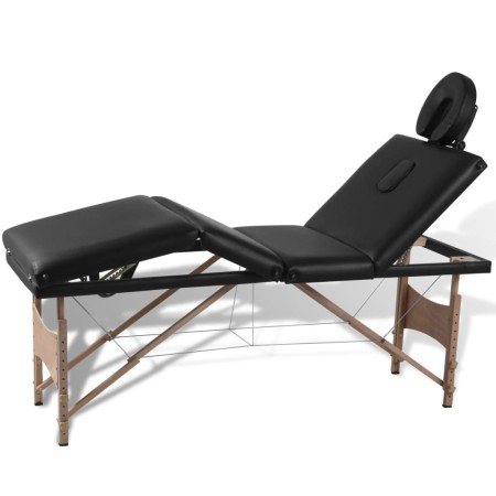 Faltbare Massageliege 4 Zonen schwarze Holzstruktur von vidaXL, Massageliegen - Ref: Foro24-110095, Preis: 198,08 €, Rabatt: %