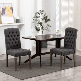 Dining chairs 2 units gray linen look fabric by vidaXL, dining chairs - Ref: Foro24-287948, Price: 245,86 €, Discount: %