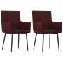 Dining chairs with armrests 2 units wine red fabric by vidaXL, dining chairs - Ref: Foro24-281848, Price: 146,49 €, Discount: %