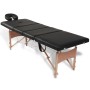 Faltbare Massageliege 4 Zonen schwarze Holzstruktur von vidaXL, Massageliegen - Ref: Foro24-110095, Preis: 198,08 €, Rabatt: %