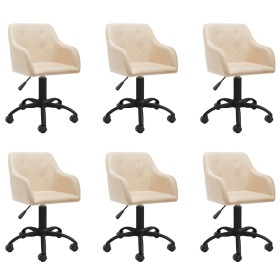 Swivel dining chairs 6 units cream fabric by vidaXL, dining chairs - Ref: Foro24-3089416, Price: 398,99 €, Discount: %