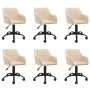 Swivel dining chairs 6 units cream fabric by vidaXL, dining chairs - Ref: Foro24-3089416, Price: 398,48 €, Discount: %