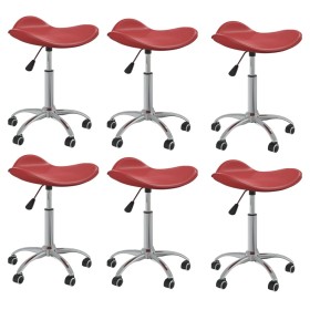 Drehbare Esszimmerstühle, 6 Stück, rot, rotes Kunstleder von vidaXL, Essstühle - Ref: Foro24-3088551, Preis: 174,99 €, Rabatt: %