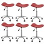 Swivel Dining Chairs 6pcs Red Red Synthetic Leather by vidaXL, dining chairs - Ref: Foro24-3088551, Price: 174,02 €, Discount: %