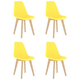 Sillas de comedor 4 unidades plástico amarillo de vidaXL, Sillas de comedor - Ref: Foro24-289117, Precio: 141,64 €, Descuento: %