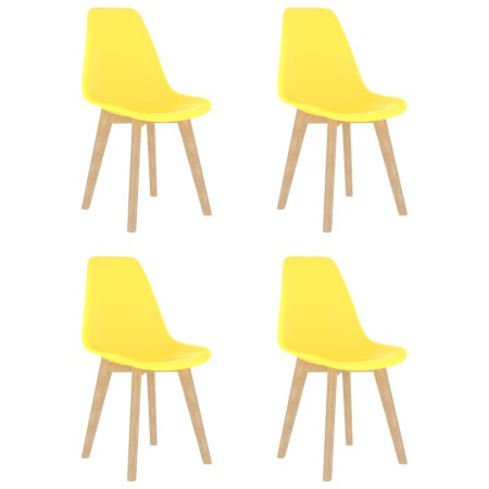 Sillas de comedor 4 unidades plástico amarillo de vidaXL, Sillas de comedor - Ref: Foro24-289117, Precio: 141,39 €, Descuento: %