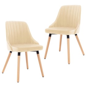 Dining chairs 2 units cream velvet by vidaXL, dining chairs - Ref: Foro24-323061, Price: 177,69 €, Discount: %