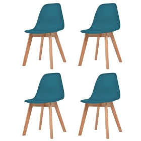 Dining chairs 4 units turquoise plastic by vidaXL, dining chairs - Ref: Foro24-244781, Price: 172,29 €, Discount: %