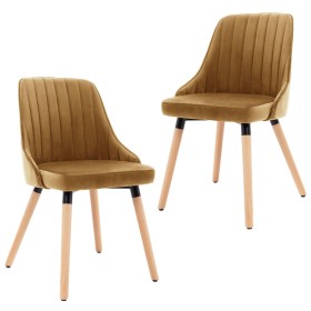 Dining chairs 2 units brown velvet by vidaXL, dining chairs - Ref: Foro24-323060, Price: 159,99 €, Discount: %