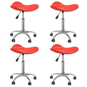 Sillas de comedor giratorias 4 uds cuero sintético rojo de vidaXL, Sillas de comedor - Ref: Foro24-3088537, Precio: 117,99 €,...