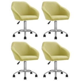 Sillas de comedor giratorias 4 unidades tela verde de vidaXL, Sillas de comedor - Ref: Foro24-3089573, Precio: 276,99 €, Desc...