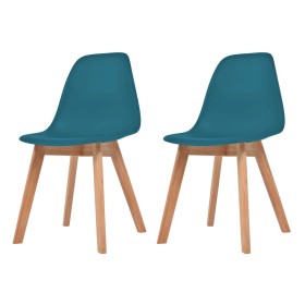 Dining chairs 2 units turquoise plastic by vidaXL, dining chairs - Ref: Foro24-244780, Price: 104,99 €, Discount: %