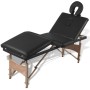 Faltbare Massageliege 4 Zonen schwarze Holzstruktur von vidaXL, Massageliegen - Ref: Foro24-110095, Preis: 198,08 €, Rabatt: %