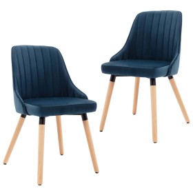 Dining chairs 2 units blue velvet by vidaXL, dining chairs - Ref: Foro24-323051, Price: 197,99 €, Discount: %