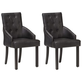 Dining chairs 2 units black genuine goat leather by vidaXL, dining chairs - Ref: Foro24-288290, Price: 377,19 €, Discount: %