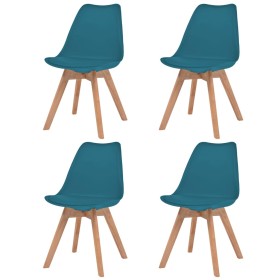 Dining chairs 4 units turquoise plastic by vidaXL, dining chairs - Ref: Foro24-244790, Price: 235,38 €, Discount: %