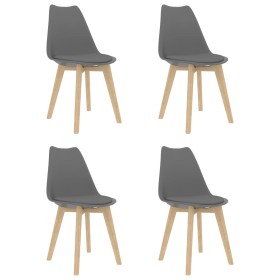 Sillas de comedor 4 unidades plástico gris de vidaXL, Sillas de comedor - Ref: Foro24-244786, Precio: 208,80 €, Descuento: %