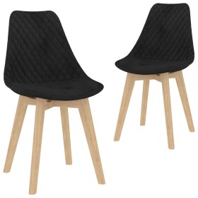 Sillas de comedor 2 unidades terciopelo negro de vidaXL, Sillas de comedor - Ref: Foro24-289162, Precio: 151,48 €, Descuento: %