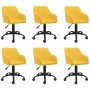 Swivel dining chairs 6 units yellow fabric by vidaXL, dining chairs - Ref: Foro24-3089421, Price: 398,48 €, Discount: %