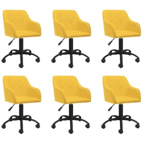 Sillas de comedor giratorias 6 unidades tela amarillo de vidaXL, Sillas de comedor - Ref: Foro24-3089421, Precio: 398,48 €, D...