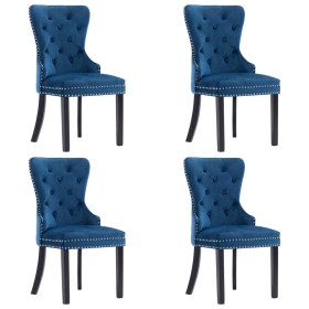 Dining chairs 4 units blue velvet by vidaXL, dining chairs - Ref: Foro24-3055871, Price: 592,46 €, Discount: %