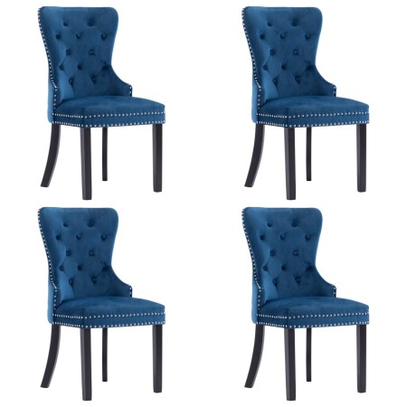 Dining chairs 4 units blue velvet by vidaXL, dining chairs - Ref: Foro24-3055871, Price: 592,46 €, Discount: %