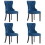 Dining chairs 4 units blue velvet by vidaXL, dining chairs - Ref: Foro24-3055871, Price: 592,46 €, Discount: %