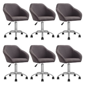 Swivel dining chairs 6 units taupe gray fabric by vidaXL, dining chairs - Ref: Foro24-3089588, Price: 399,99 €, Discount: %